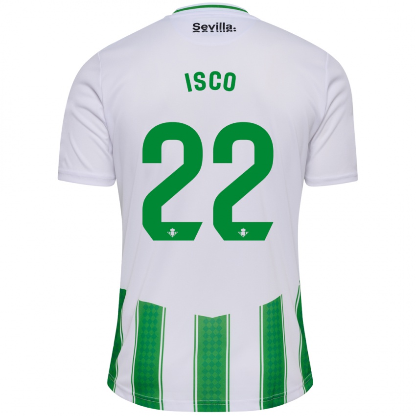 Hombre Camiseta Isco #22 Blanco 1ª Equipación 2023/24 La Camisa Perú