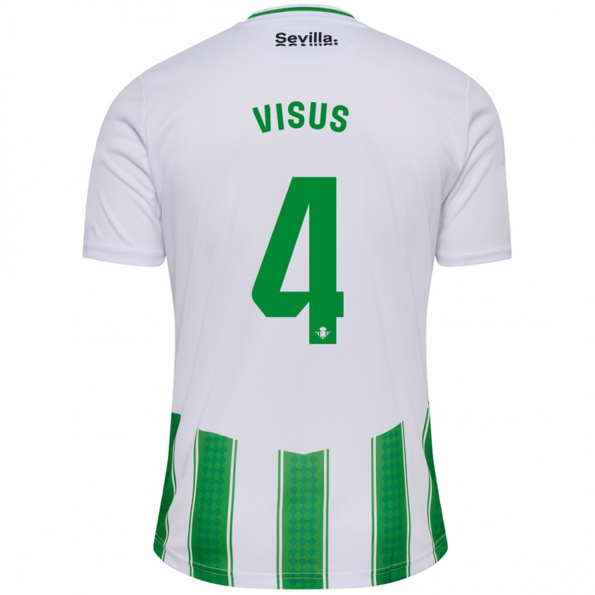 Hombre Camiseta Ricardo Visus #4 Blanco 1ª Equipación 2023/24 La Camisa Perú