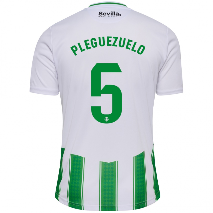 Hombre Camiseta Xavi Pleguezuelo #5 Blanco 1ª Equipación 2023/24 La Camisa Perú