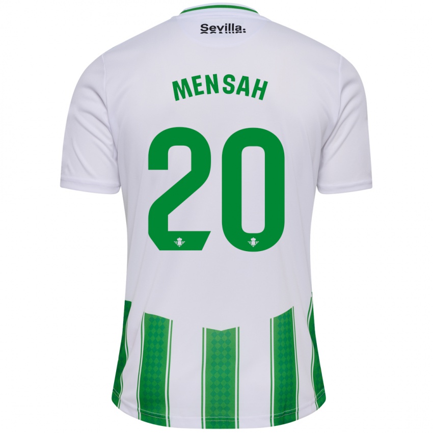 Hombre Camiseta Mawuli Mensah #20 Blanco 1ª Equipación 2023/24 La Camisa Perú