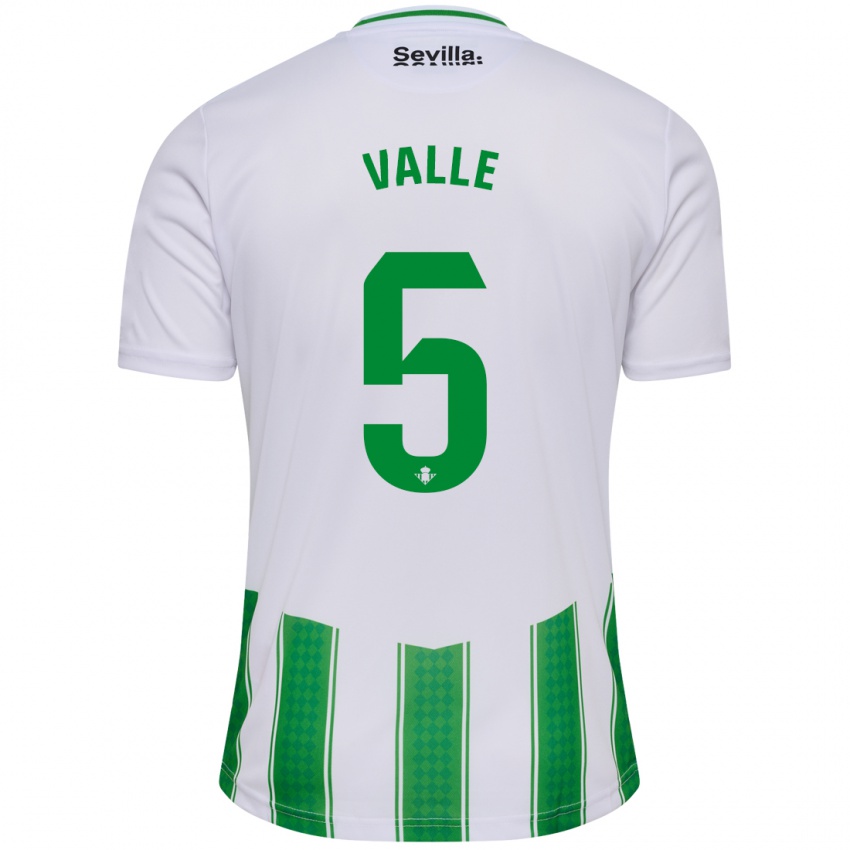 Hombre Camiseta María Valle López #5 Blanco 1ª Equipación 2023/24 La Camisa Perú