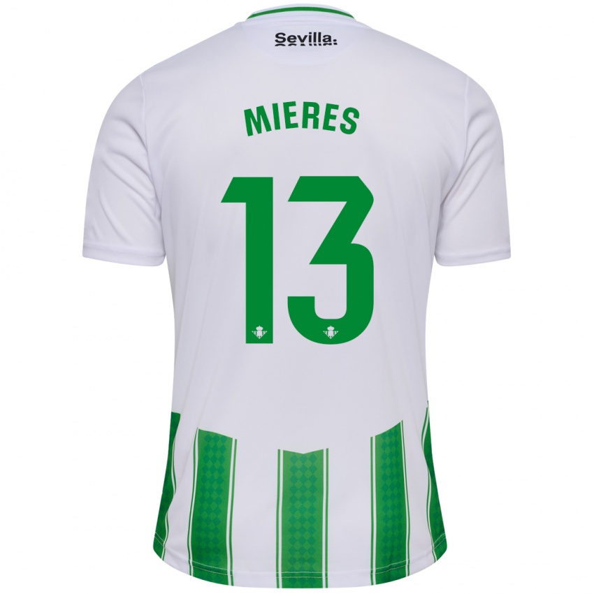 Hombre Camiseta Malena Mieres García #13 Blanco 1ª Equipación 2023/24 La Camisa Perú