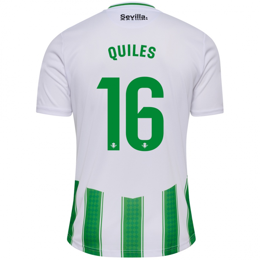 Hombre Camiseta Violeta García Quiles #16 Blanco 1ª Equipación 2023/24 La Camisa Perú