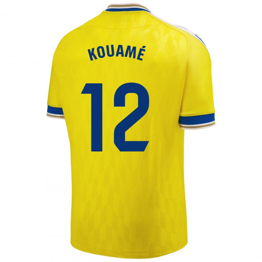 Hombre Camiseta Rominigue Kouamé #12 Amarillo 1ª Equipación 2023/24 La Camisa Perú