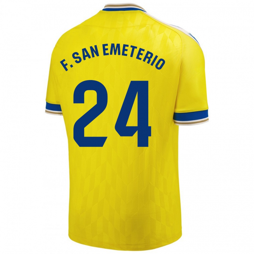 Hombre Camiseta Fede San Emeterio #24 Amarillo 1ª Equipación 2023/24 La Camisa Perú