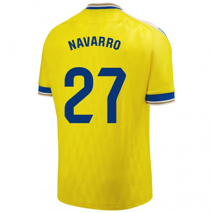 Hombre Camiseta Robert Navarro #27 Amarillo 1ª Equipación 2023/24 La Camisa Perú