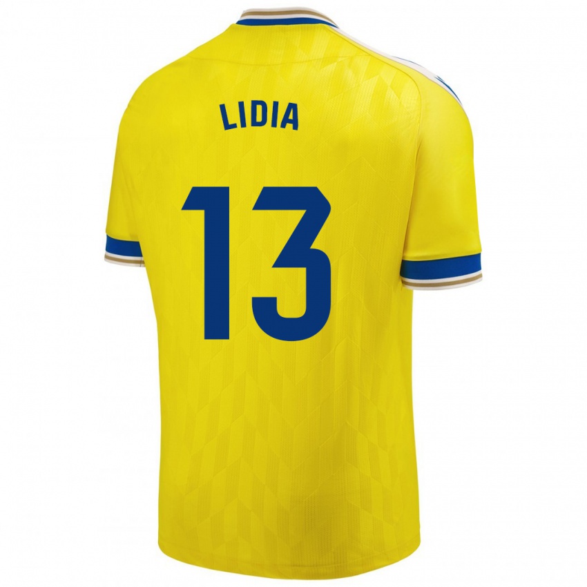 Hombre Camiseta Lidia Rincón García #13 Amarillo 1ª Equipación 2023/24 La Camisa Perú