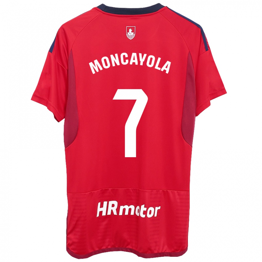 Hombre Camiseta Jon Moncayola #7 Rojo 1ª Equipación 2023/24 La Camisa Perú