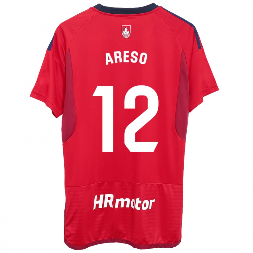 Hombre Camiseta Jesus Areso #12 Rojo 1ª Equipación 2023/24 La Camisa Perú
