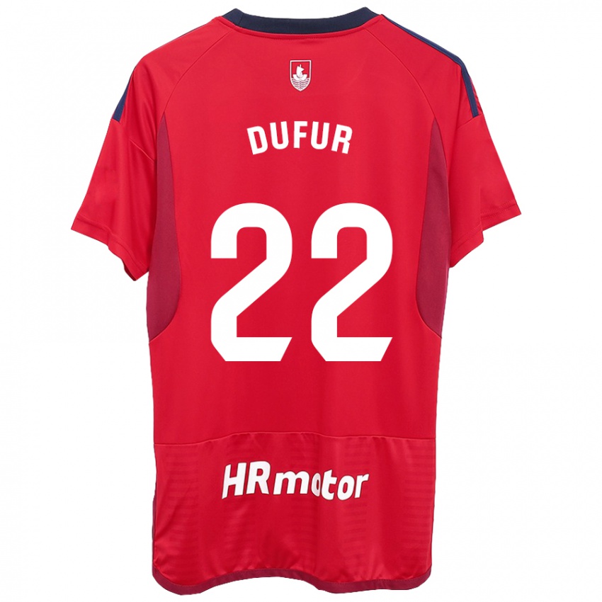 Hombre Camiseta Ander Dufur #22 Rojo 1ª Equipación 2023/24 La Camisa Perú