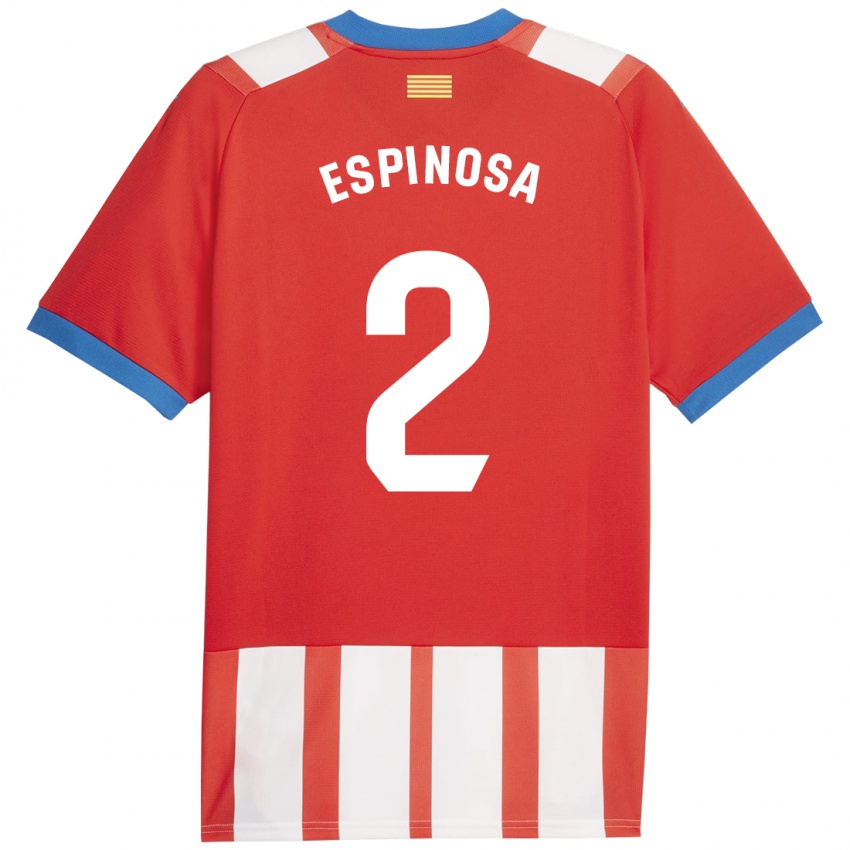 Hombre Camiseta Bernardo Espinosa #2 Rojo Blanco 1ª Equipación 2023/24 La Camisa Perú