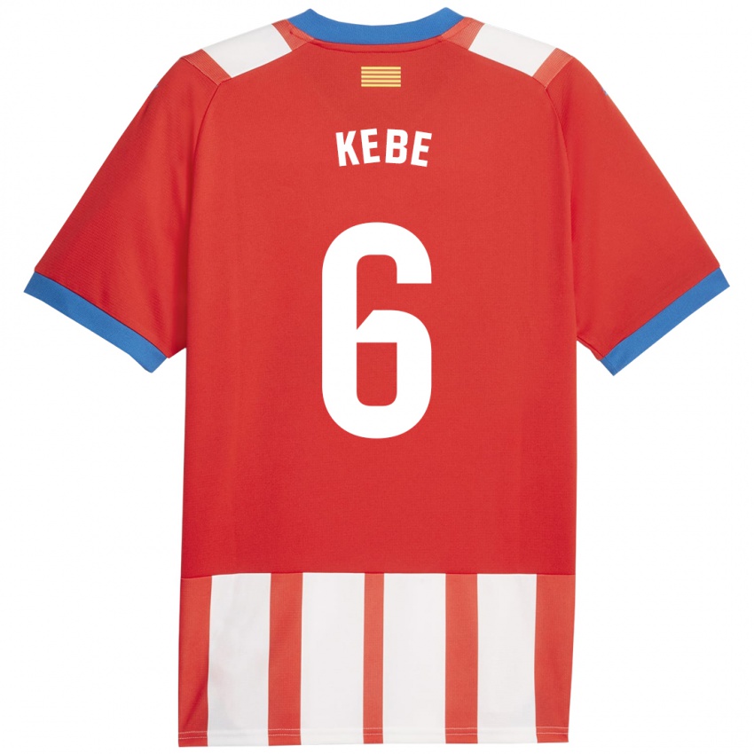 Hombre Camiseta Ibrahima Kébé #6 Rojo Blanco 1ª Equipación 2023/24 La Camisa Perú