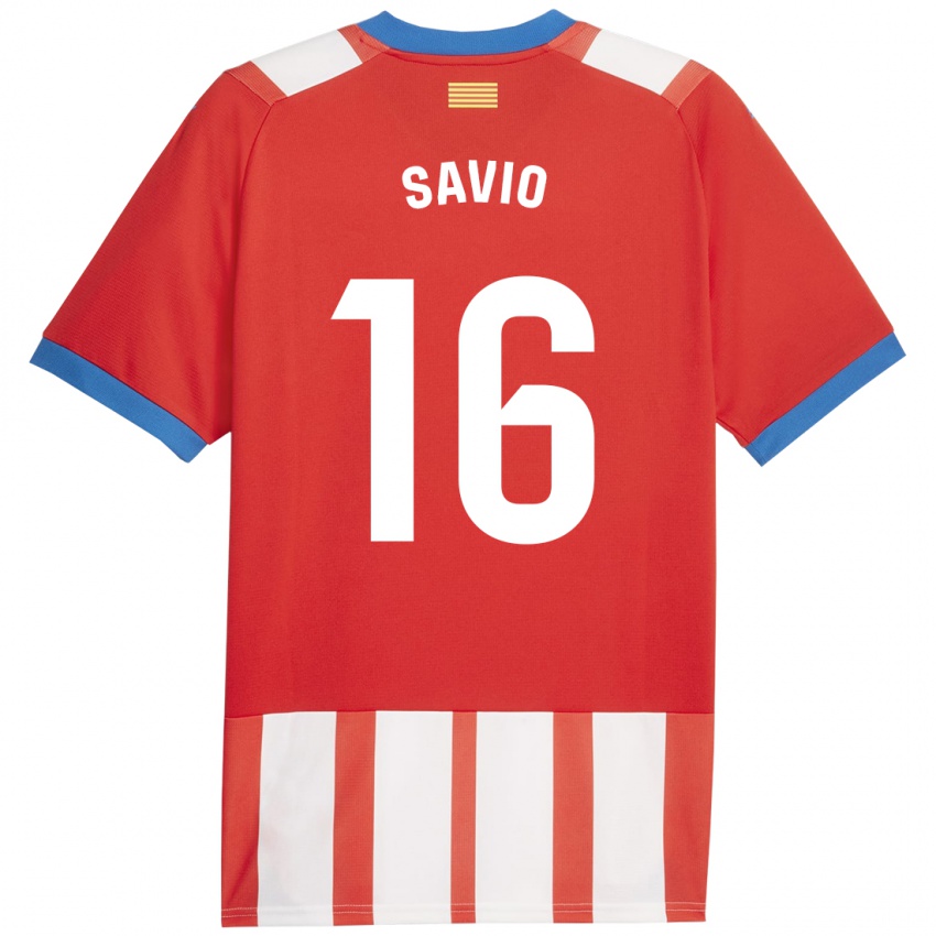 Hombre Camiseta Savio #16 Rojo Blanco 1ª Equipación 2023/24 La Camisa Perú