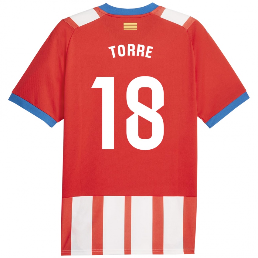 Hombre Camiseta Pablo Torre #18 Rojo Blanco 1ª Equipación 2023/24 La Camisa Perú