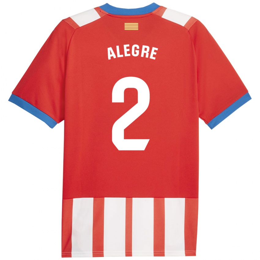 Hombre Camiseta Marc Alegre #2 Rojo Blanco 1ª Equipación 2023/24 La Camisa Perú