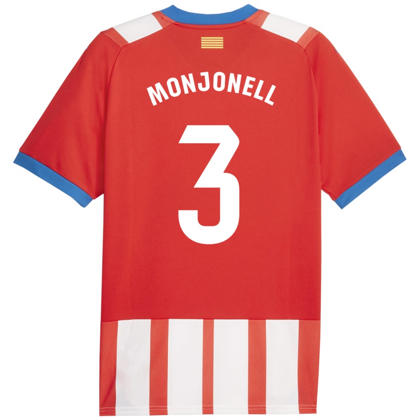 Hombre Camiseta Eric Monjonell #3 Rojo Blanco 1ª Equipación 2023/24 La Camisa Perú