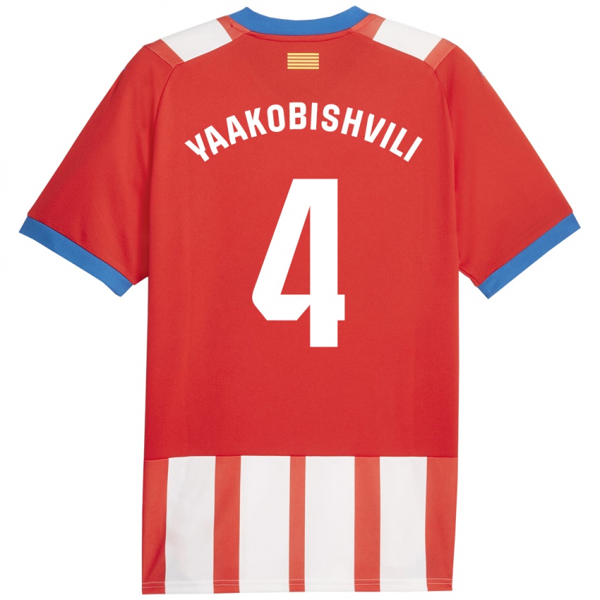 Hombre Camiseta Antal Yaakobishvili #4 Rojo Blanco 1ª Equipación 2023/24 La Camisa Perú