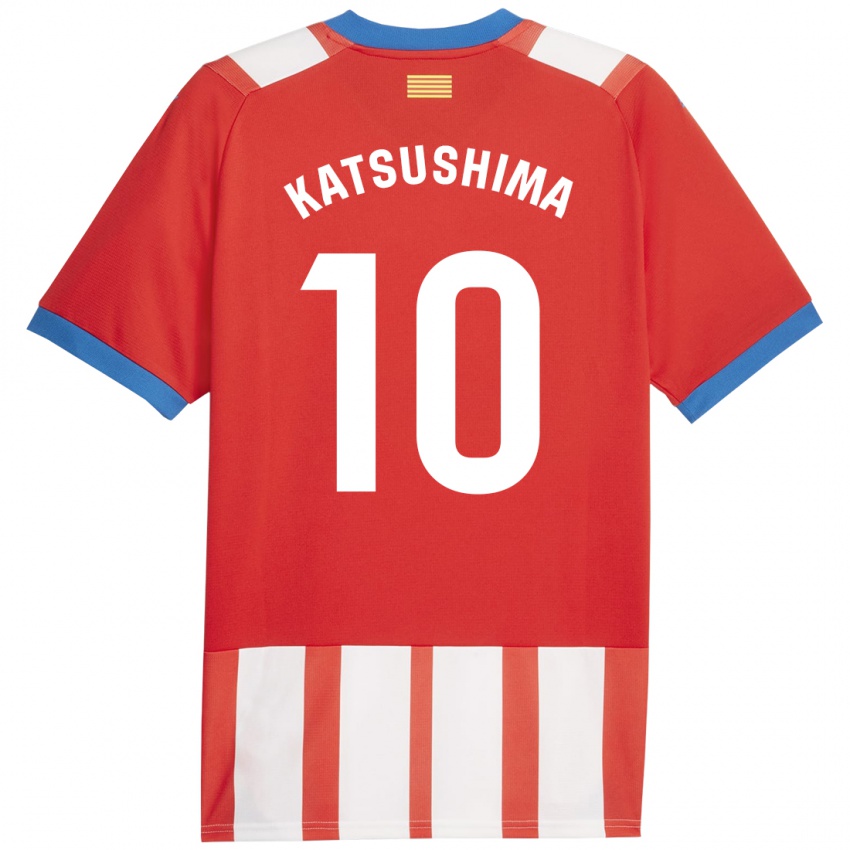 Hombre Camiseta Shinnosuke Katsushima #10 Rojo Blanco 1ª Equipación 2023/24 La Camisa Perú