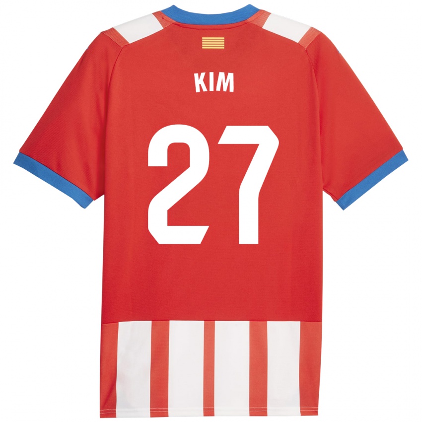 Hombre Camiseta Min-Su Kim #27 Rojo Blanco 1ª Equipación 2023/24 La Camisa Perú