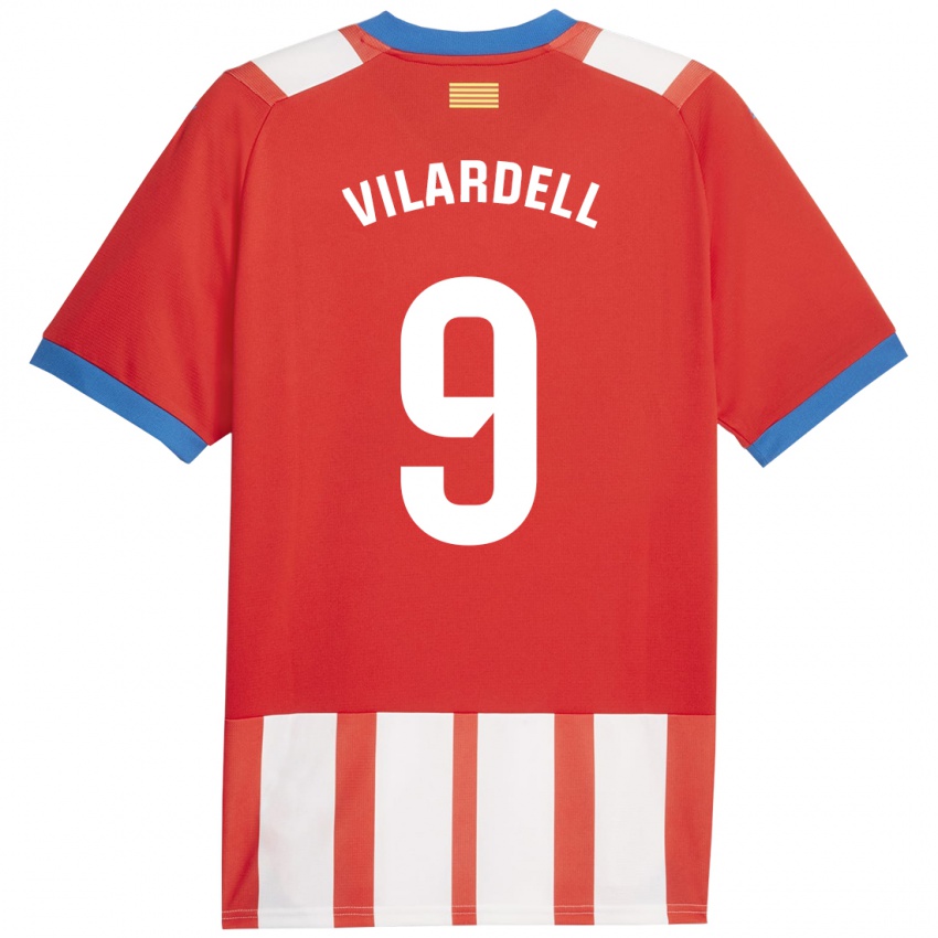 Hombre Camiseta Júlia Vilardell #9 Rojo Blanco 1ª Equipación 2023/24 La Camisa Perú