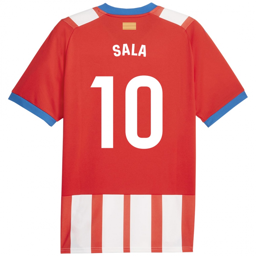 Hombre Camiseta Georgina Sala #10 Rojo Blanco 1ª Equipación 2023/24 La Camisa Perú