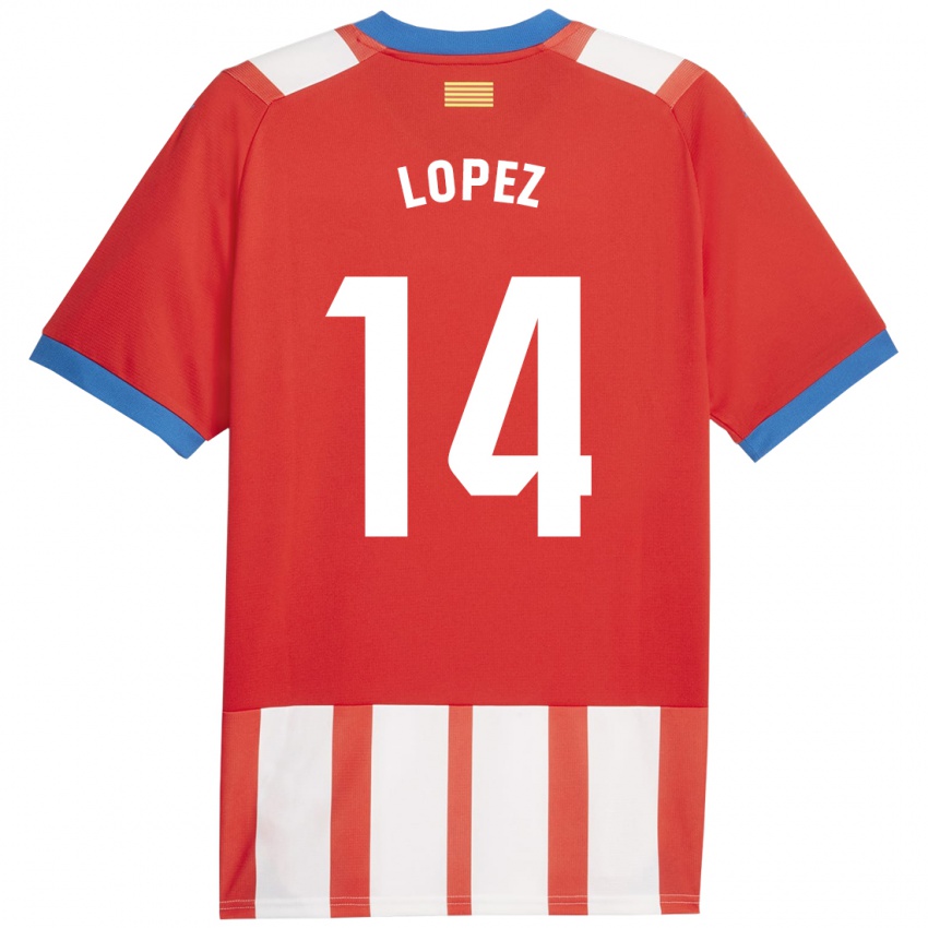 Hombre Camiseta Judith López #14 Rojo Blanco 1ª Equipación 2023/24 La Camisa Perú
