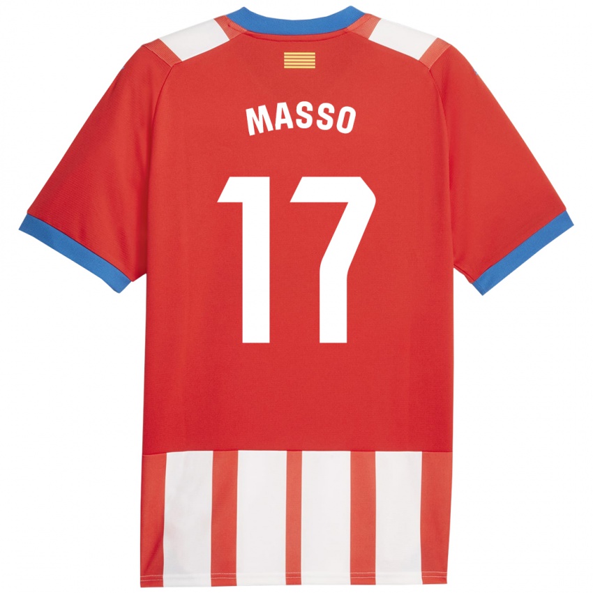 Hombre Camiseta Ainoa Massó #17 Rojo Blanco 1ª Equipación 2023/24 La Camisa Perú