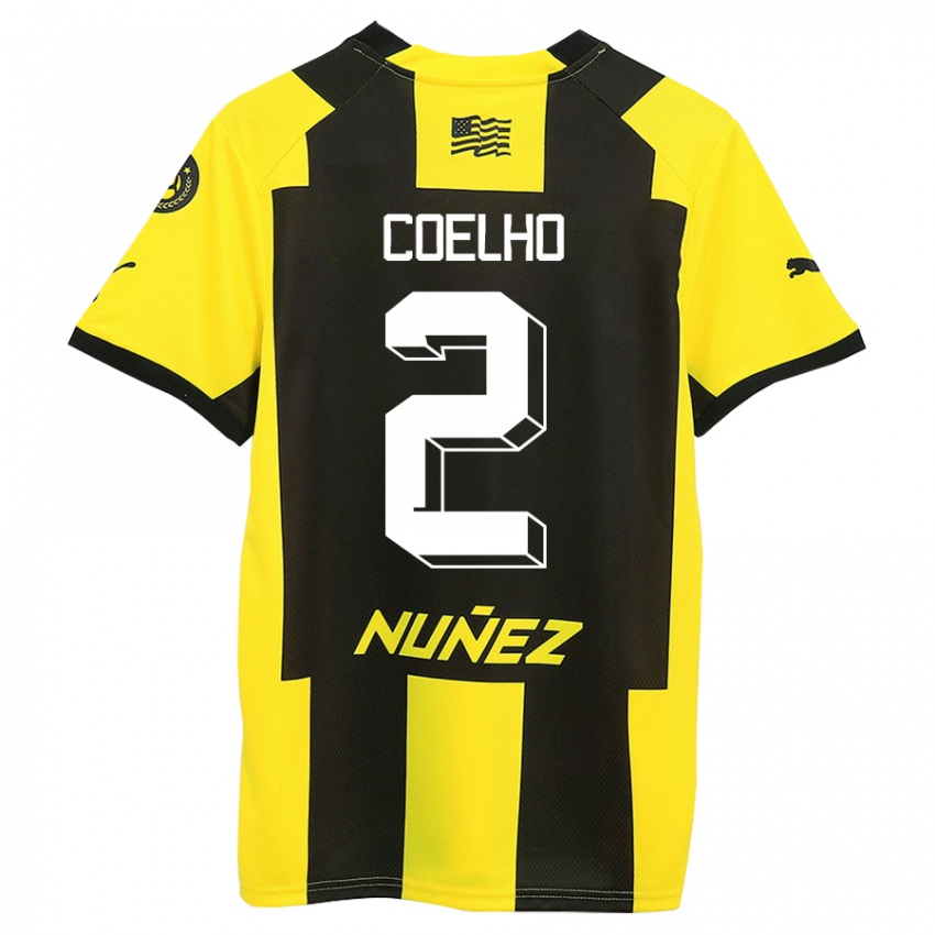 Hombre Camiseta Léo Coelho #2 Amarillo Negro 1ª Equipación 2023/24 La Camisa Perú