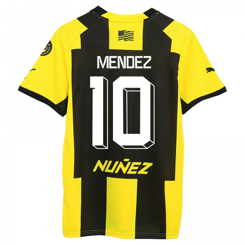 Hombre Camiseta Kevin Méndez #10 Amarillo Negro 1ª Equipación 2023/24 La Camisa Perú