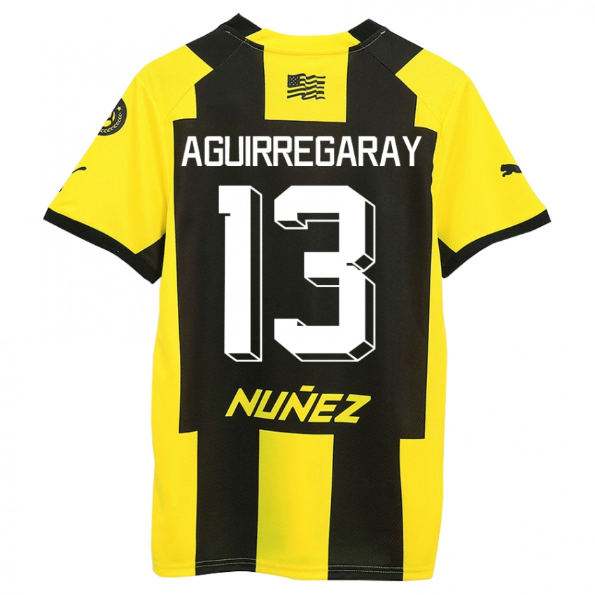 Hombre Camiseta Matías Aguirregaray #13 Amarillo Negro 1ª Equipación 2023/24 La Camisa Perú