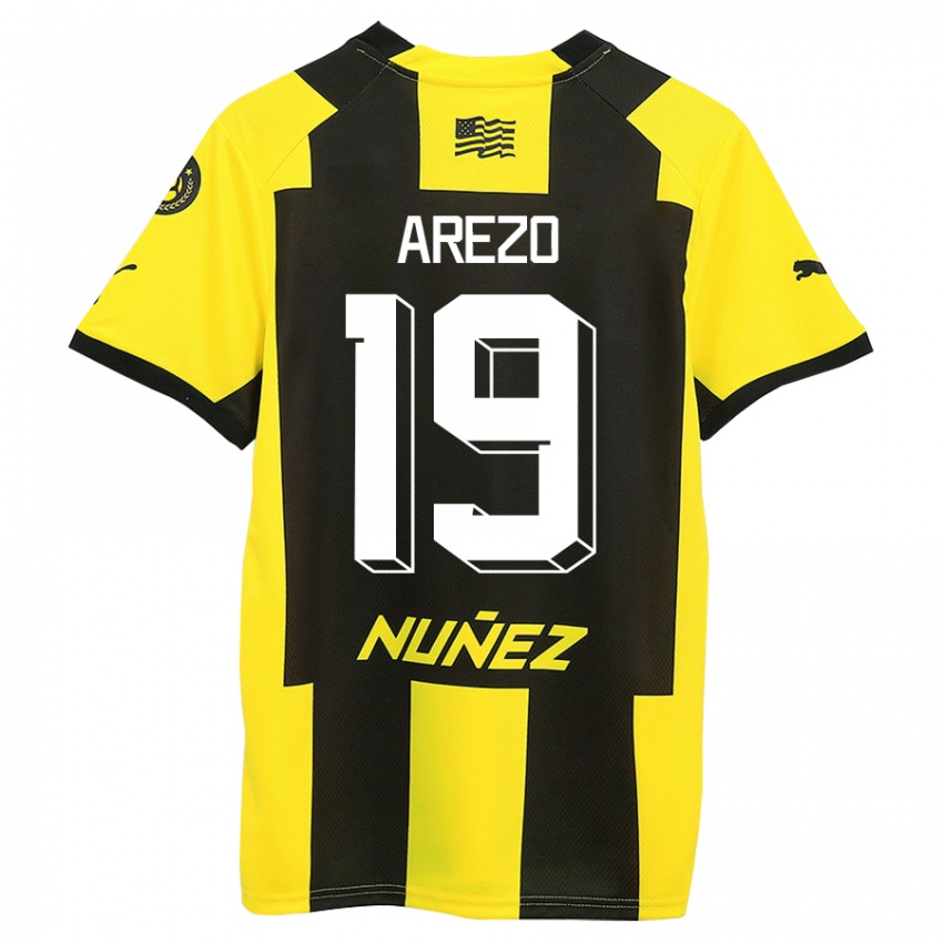 Hombre Camiseta Matías Arezo #19 Amarillo Negro 1ª Equipación 2023/24 La Camisa Perú