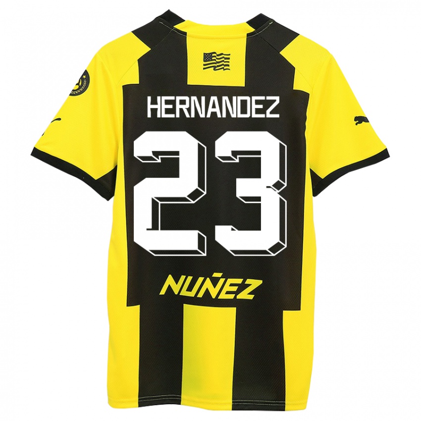 Hombre Camiseta Abel Hernandez #23 Amarillo Negro 1ª Equipación 2023/24 La Camisa Perú
