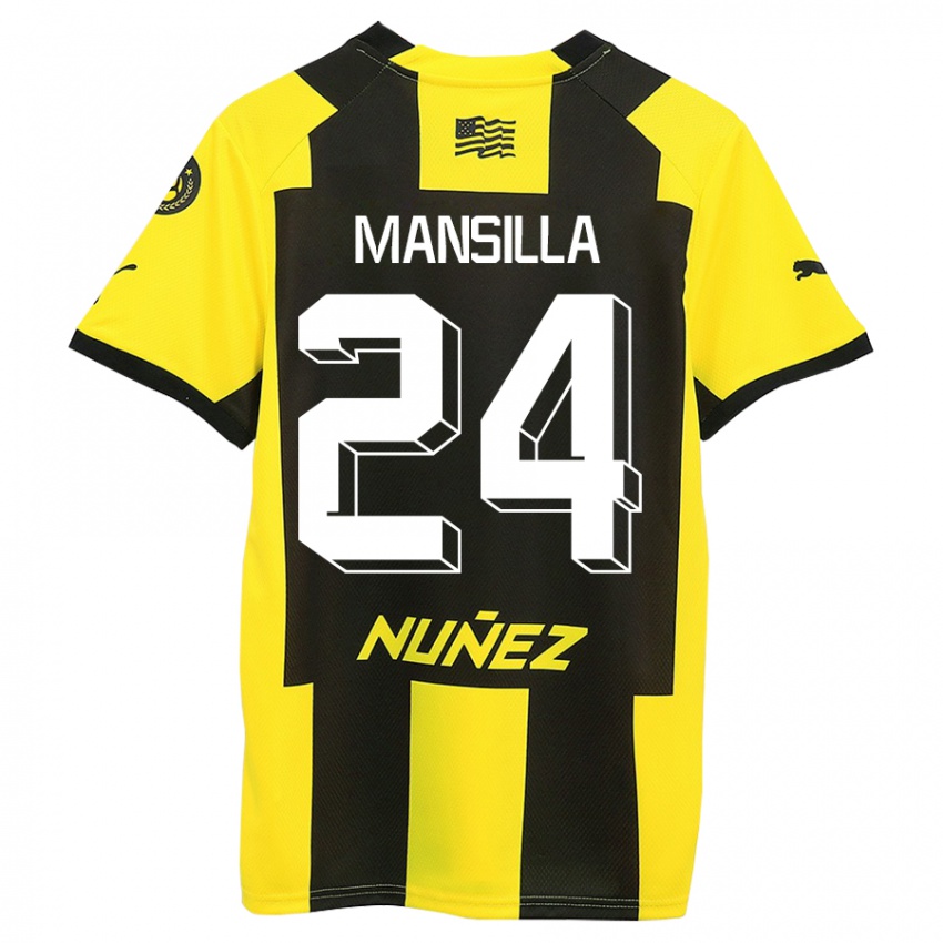 Hombre Camiseta Brian Mansilla #24 Amarillo Negro 1ª Equipación 2023/24 La Camisa Perú