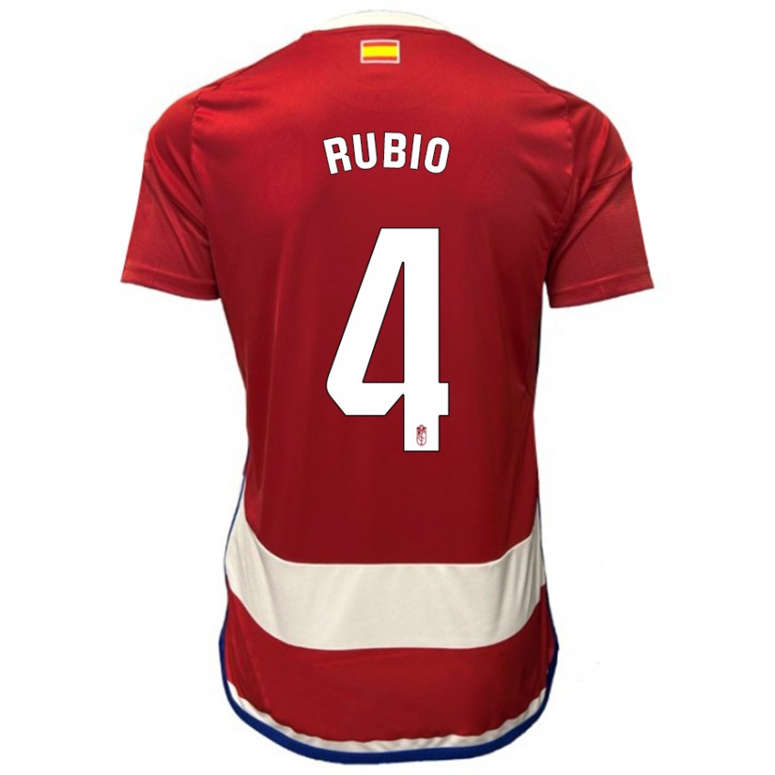 Hombre Camiseta Miguel Rubio #4 Rojo 1ª Equipación 2023/24 La Camisa Perú