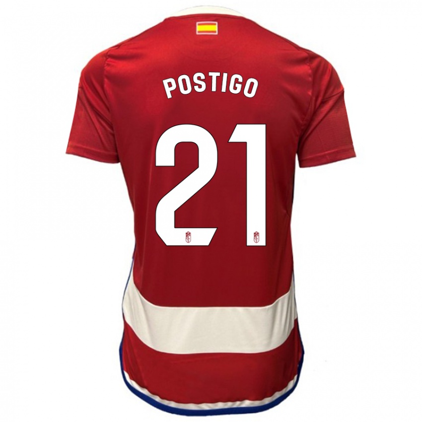 Hombre Camiseta Postigo #21 Rojo 1ª Equipación 2023/24 La Camisa Perú