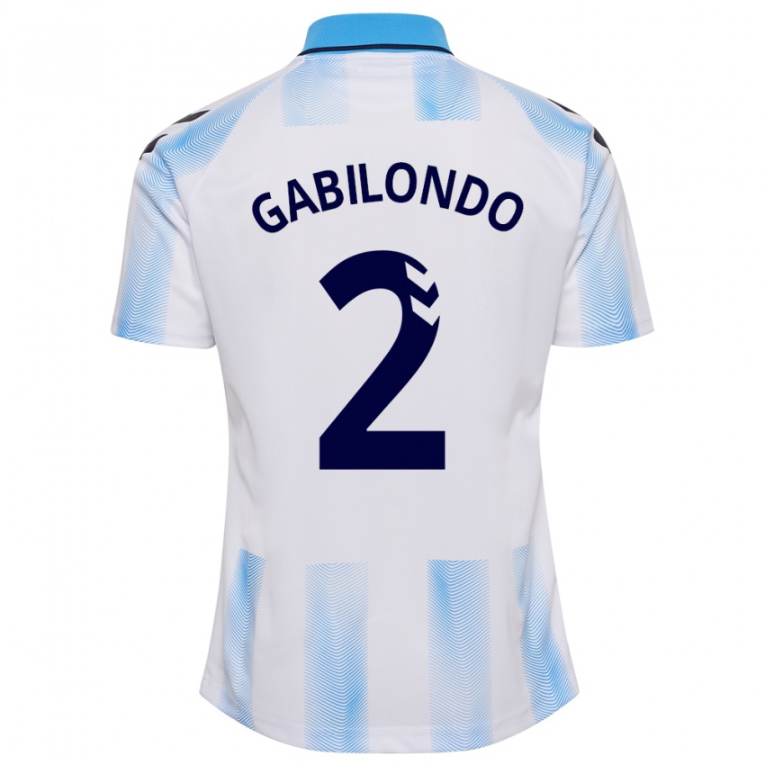 Hombre Camiseta Jokin Gabilondo #2 Blanco Azul 1ª Equipación 2023/24 La Camisa Perú