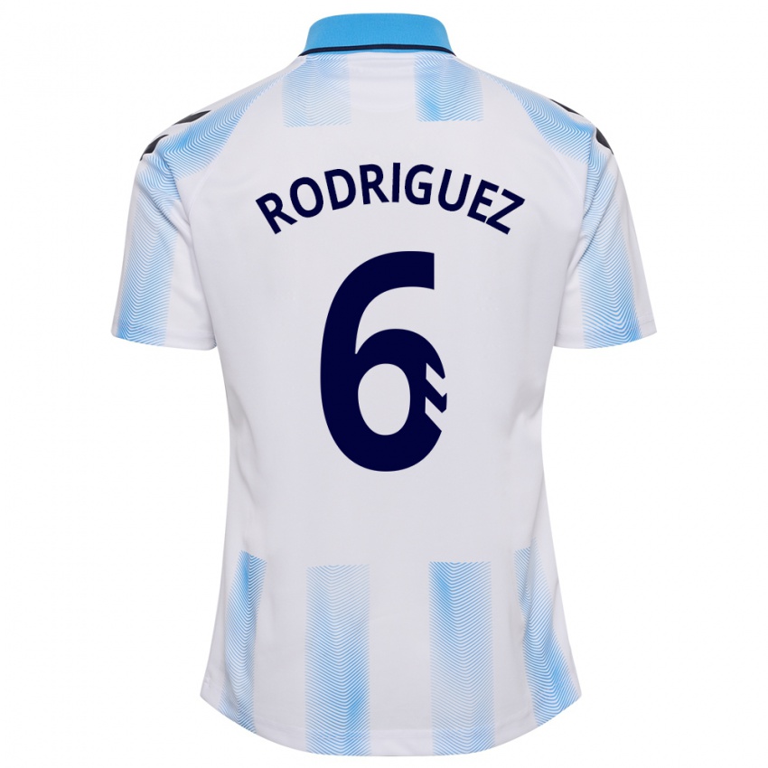 Hombre Camiseta Rafa Rodríguez #6 Blanco Azul 1ª Equipación 2023/24 La Camisa Perú