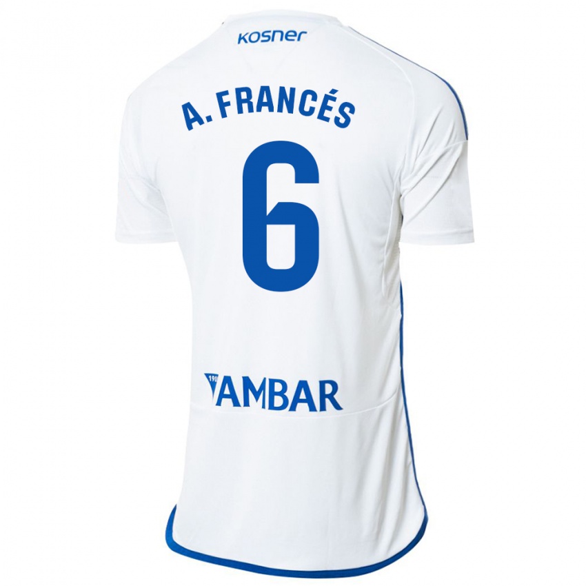 Hombre Camiseta Alejandro Francés #6 Blanco 1ª Equipación 2023/24 La Camisa Perú