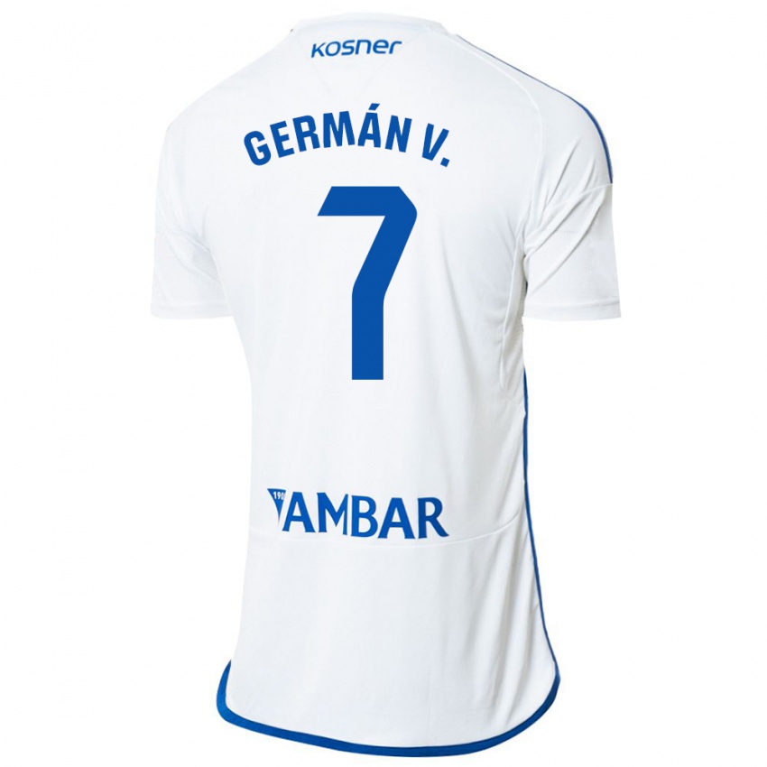 Hombre Camiseta German Valera #7 Blanco 1ª Equipación 2023/24 La Camisa Perú