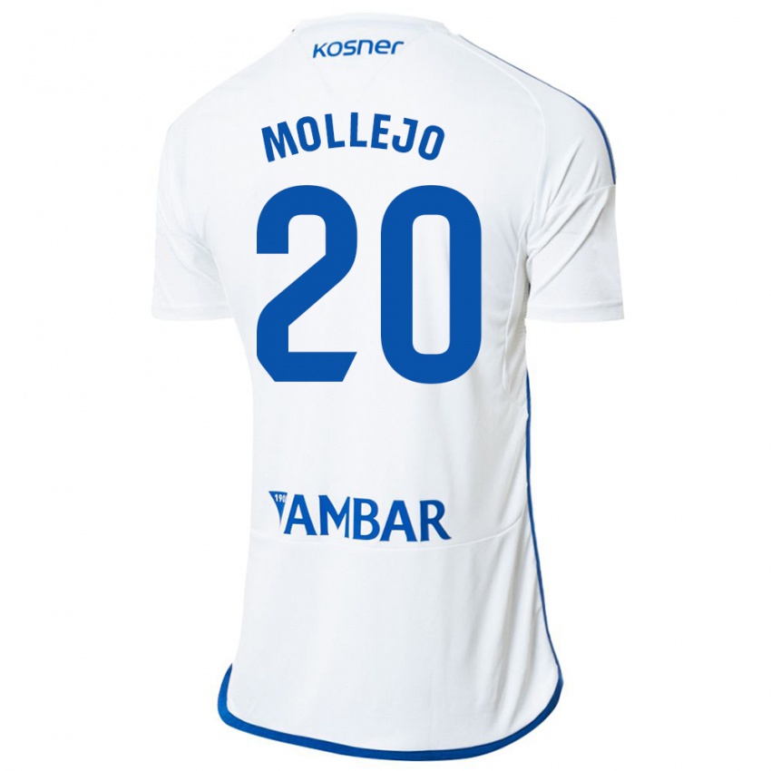 Hombre Camiseta Victor Mollejo #20 Blanco 1ª Equipación 2023/24 La Camisa Perú
