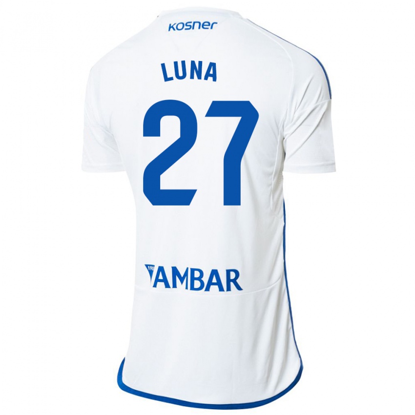 Hombre Camiseta Marcos Luna #27 Blanco 1ª Equipación 2023/24 La Camisa Perú