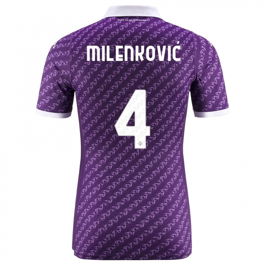 Hombre Camiseta Nikola Milenkovic #4 Violeta 1ª Equipación 2023/24 La Camisa Perú