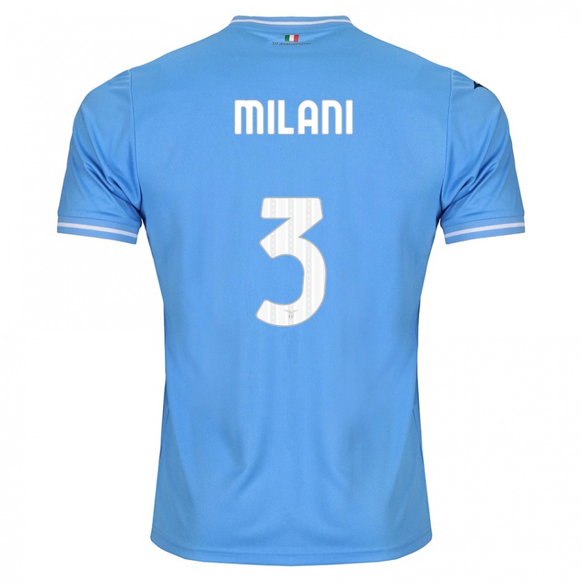 Hombre Camiseta Alessandro Milani #3 Azul 1ª Equipación 2023/24 La Camisa Perú