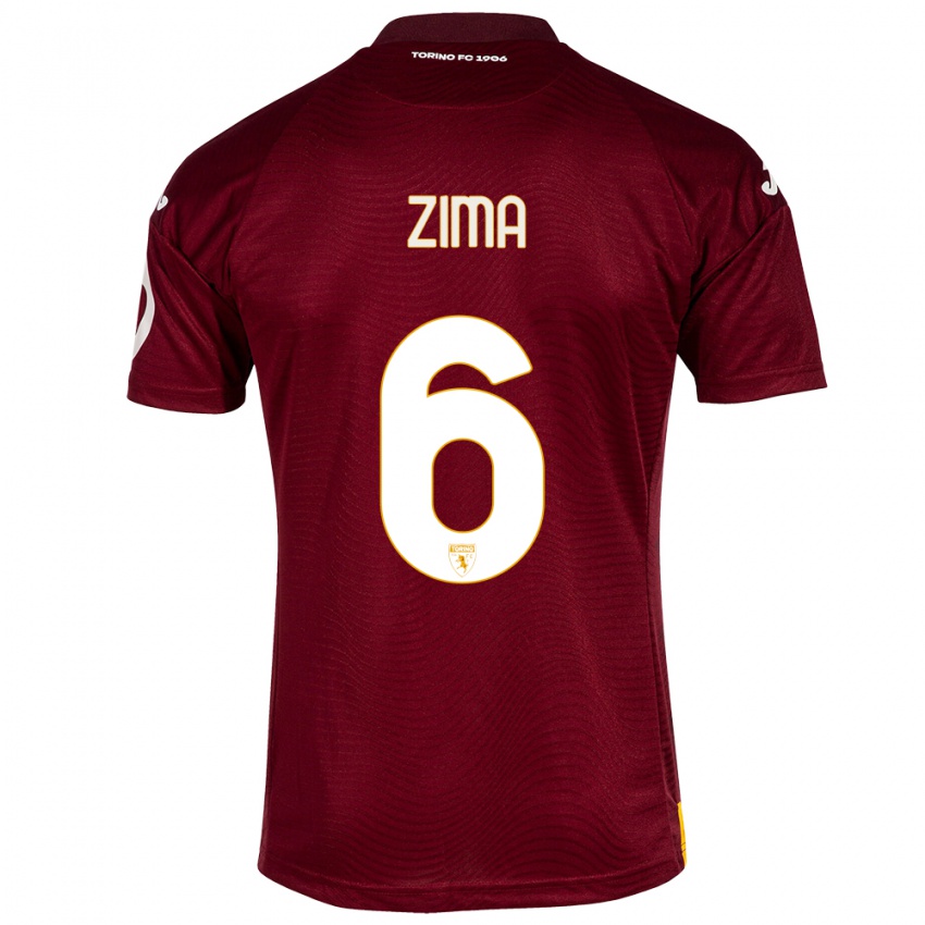 Hombre Camiseta David Zima #6 Rojo Oscuro 1ª Equipación 2023/24 La Camisa Perú