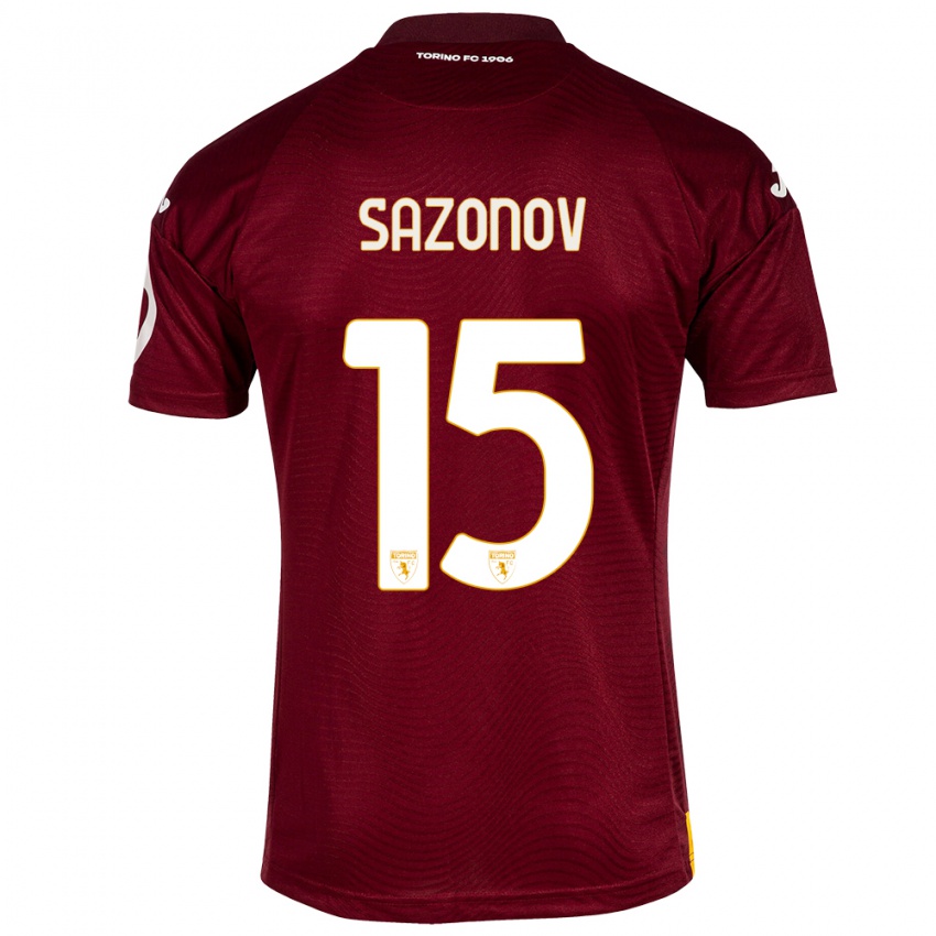 Hombre Camiseta Saba Sazonov #15 Rojo Oscuro 1ª Equipación 2023/24 La Camisa Perú