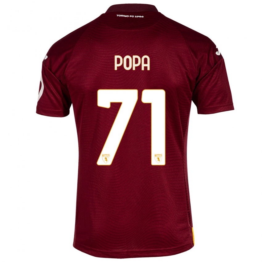 Hombre Camiseta Mihai Popa #71 Rojo Oscuro 1ª Equipación 2023/24 La Camisa Perú