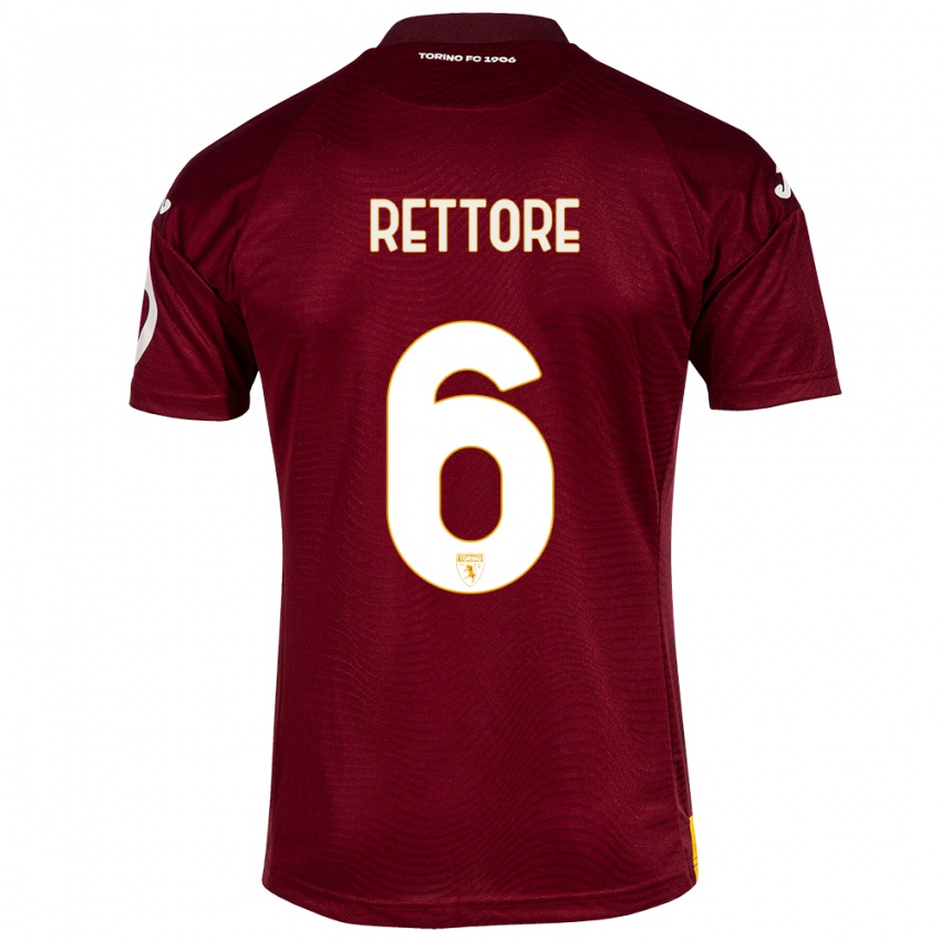 Hombre Camiseta Mirko Rettore #6 Rojo Oscuro 1ª Equipación 2023/24 La Camisa Perú