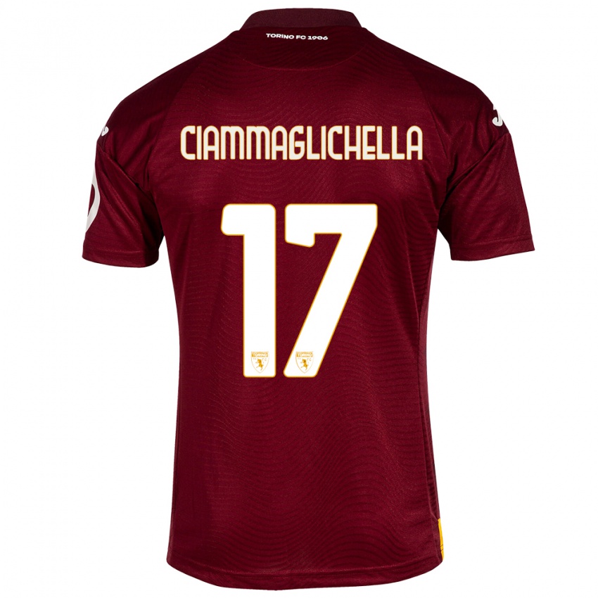 Hombre Camiseta Aaron Ciammaglichella #17 Rojo Oscuro 1ª Equipación 2023/24 La Camisa Perú