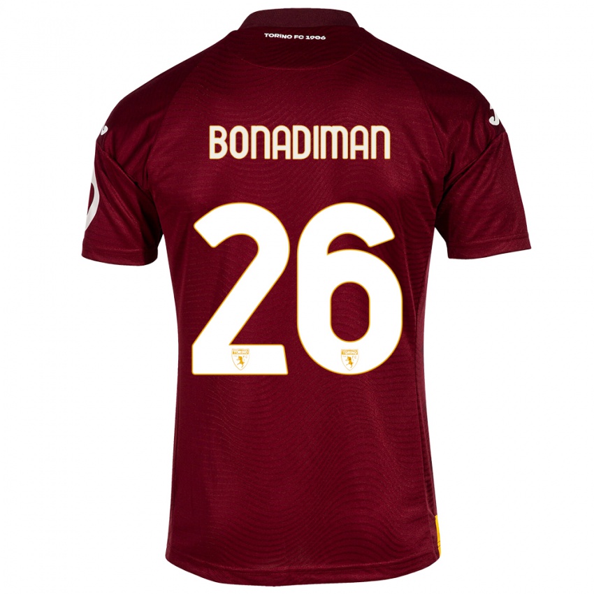 Hombre Camiseta Matteo Bonadiman #26 Rojo Oscuro 1ª Equipación 2023/24 La Camisa Perú