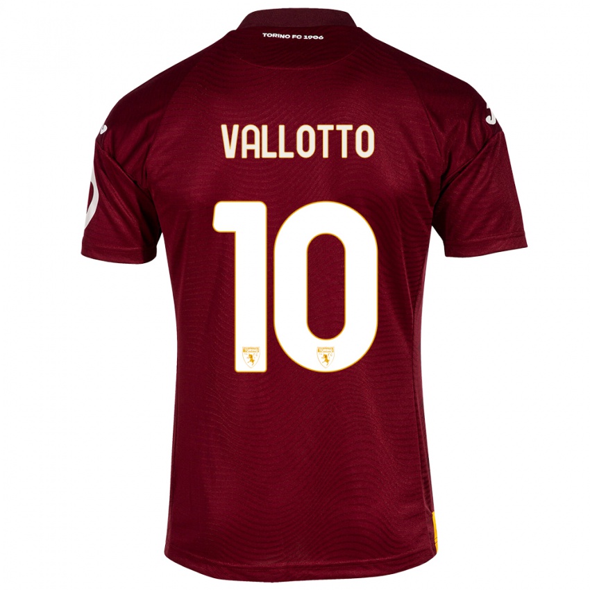 Hombre Camiseta Greta Vallotto #10 Rojo Oscuro 1ª Equipación 2023/24 La Camisa Perú